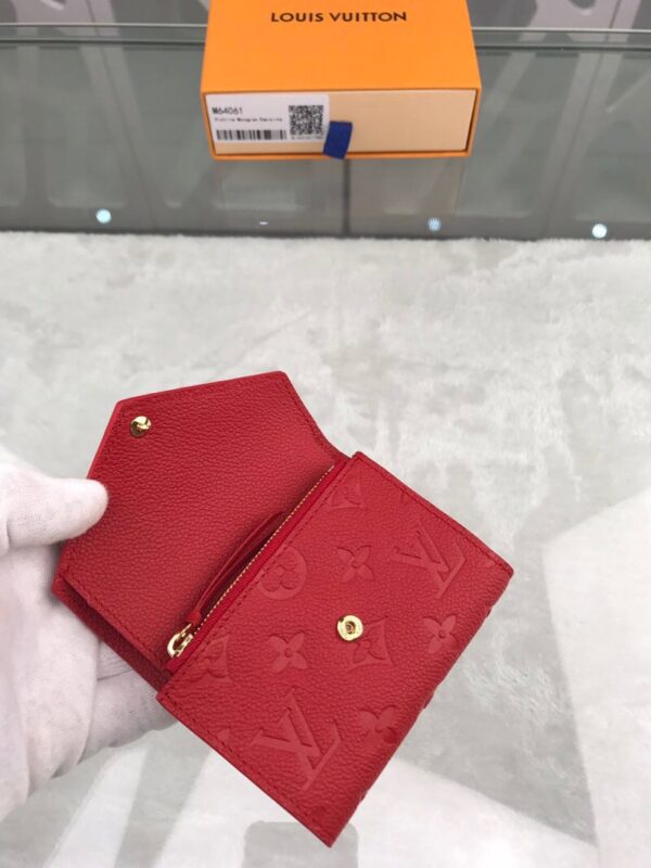 1:1 Replica Louis Vuitton Victorine Wallet Monogram Empreinte Red For Women, Women's Wallets 4.7in/12cm LV 