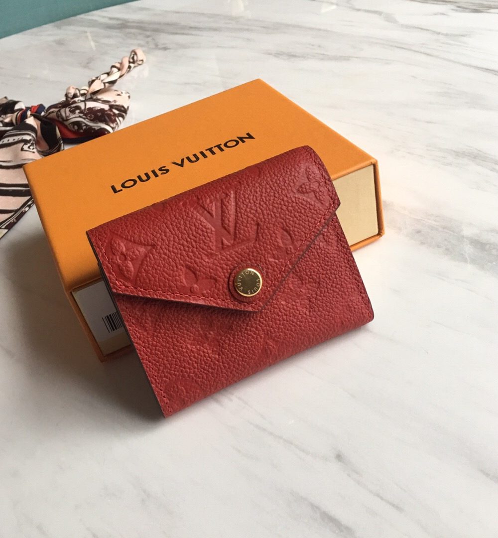 1:1 Replica Louis Vuitton Victorine Wallet Scarlet Red For Women, Women's Wallet 4.7in/12cm LV M63701