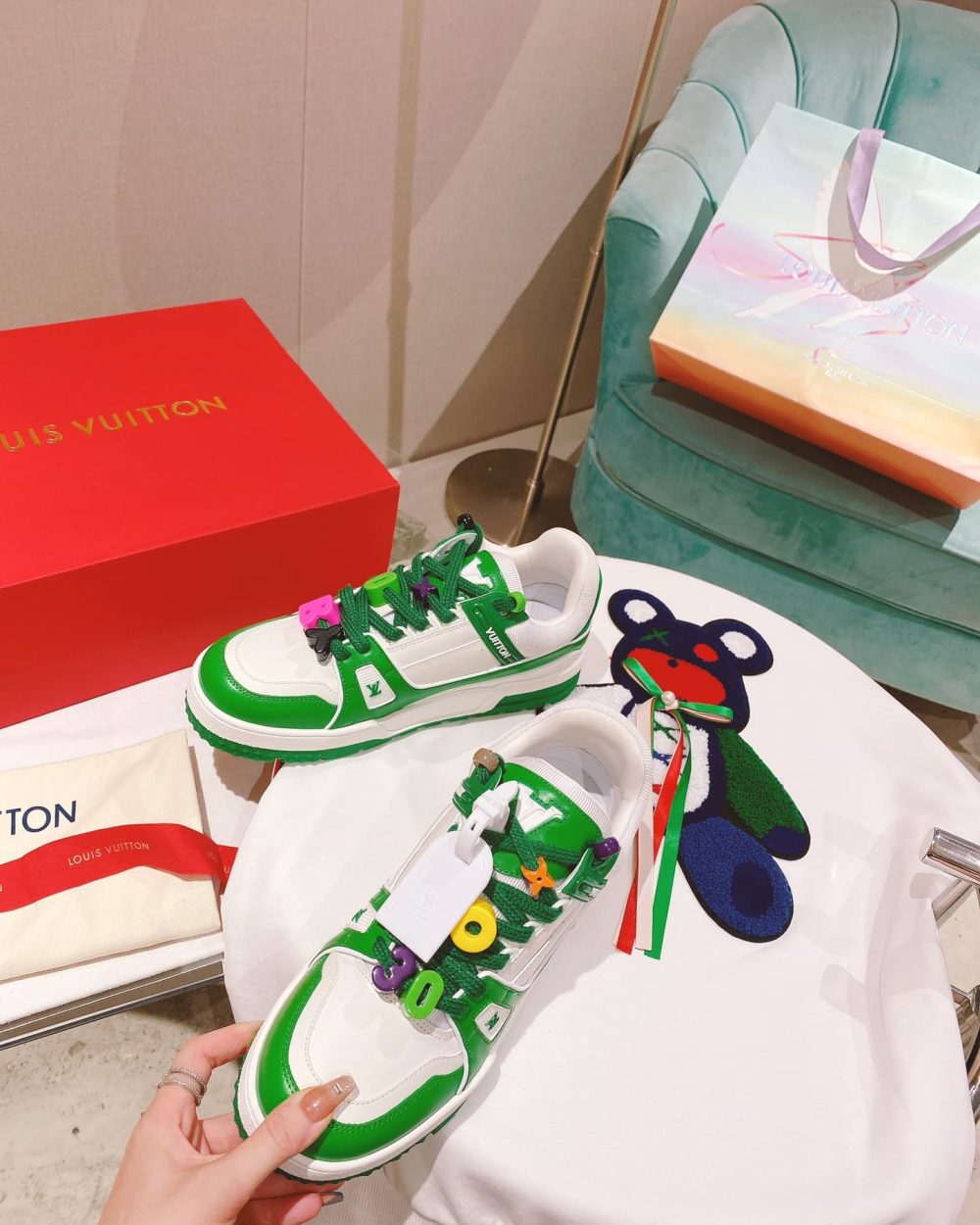 Louis Vuitton Women's LV Trainer Sneaker Green For Women LV