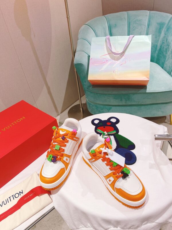 Louis Vuitton Women's LV Trainer Sneaker Orange For Women LV