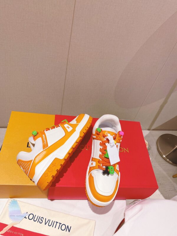 Louis Vuitton Women's LV Trainer Sneaker Orange For Women LV