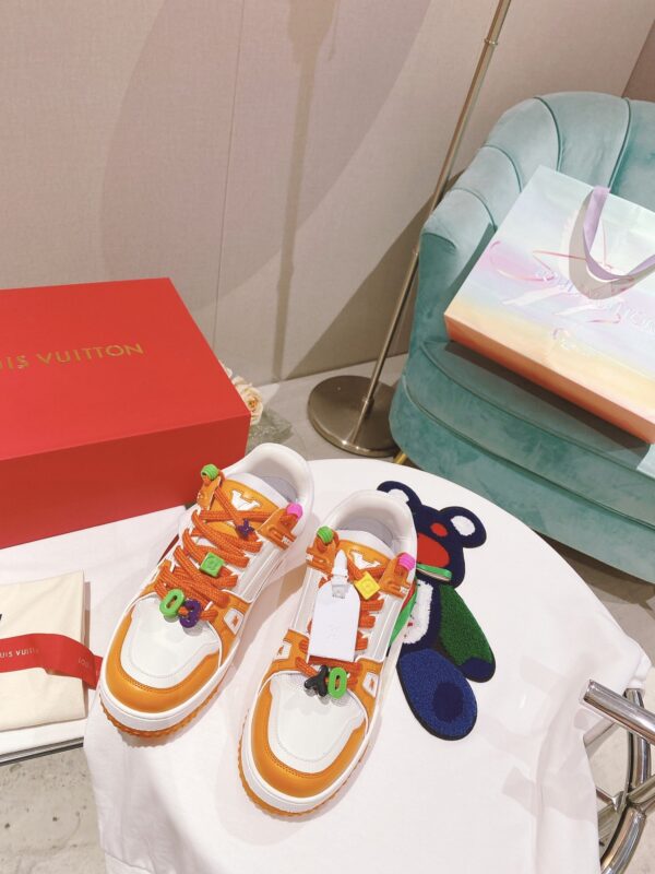 Louis Vuitton Women's LV Trainer Sneaker Orange For Women LV
