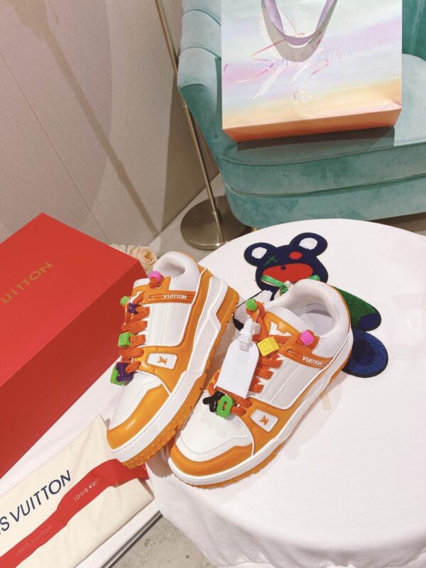 Louis Vuitton Women's LV Trainer Sneaker Orange For Women LV