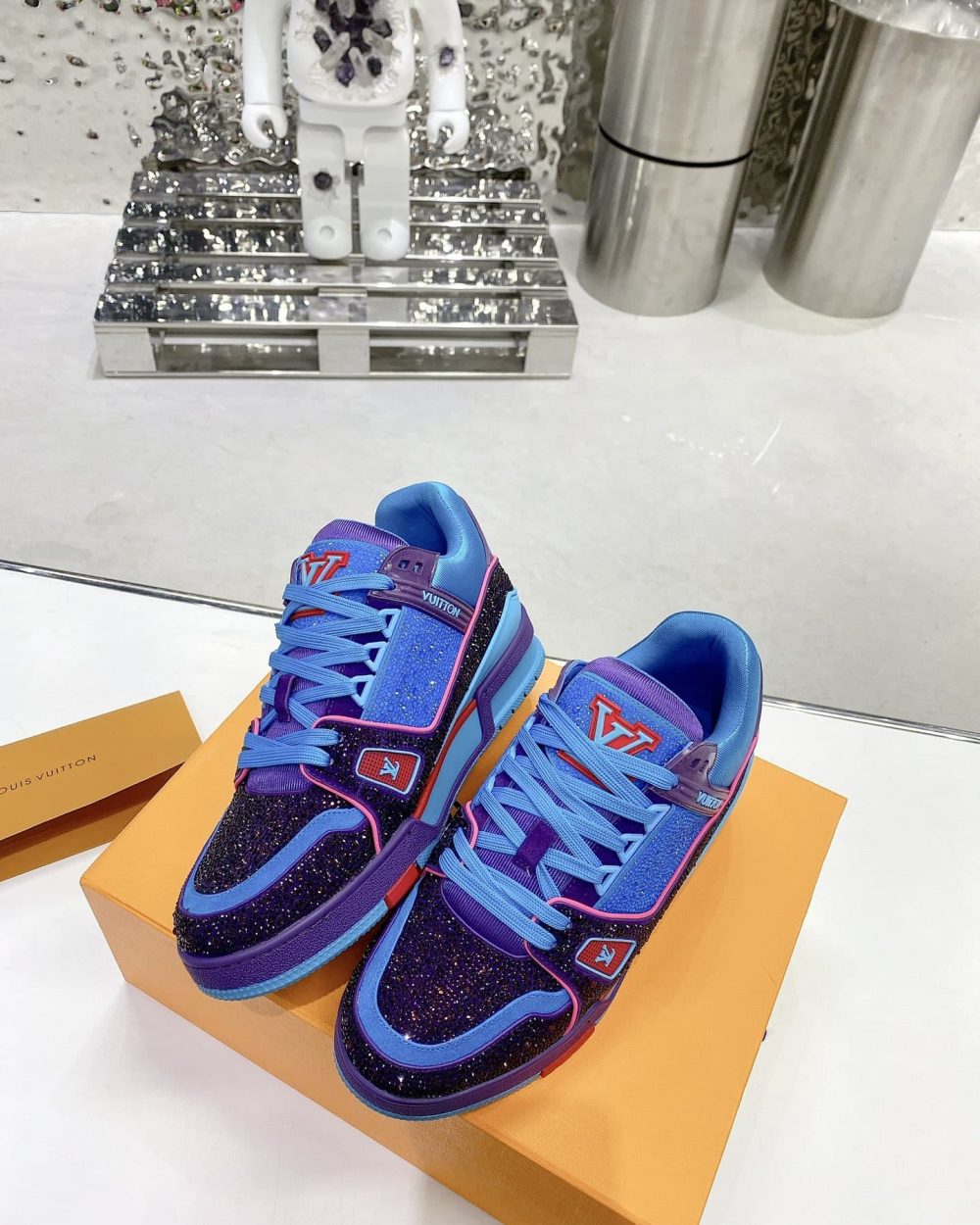 Louis Vuitton Women's LV Trainers Blue For Women LV