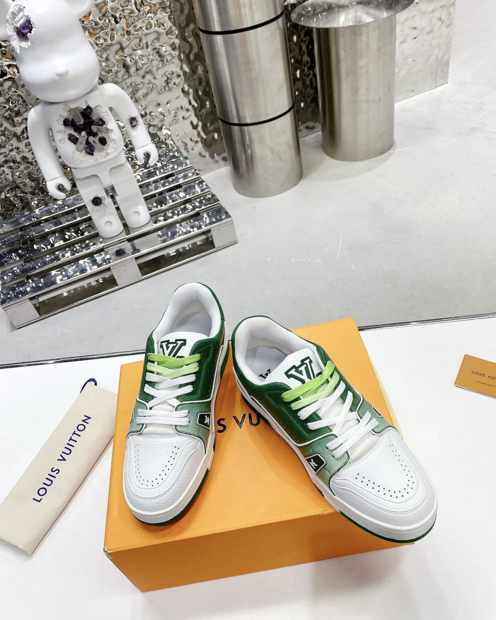 Louis Vuitton Women's LV Trainers Green For Women LV