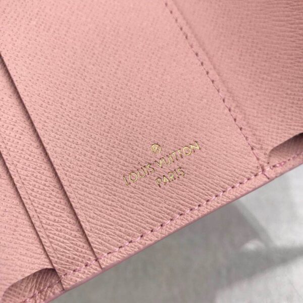 1:1 Replica Louis Vuitton Zóe Wallet Combines Damier Azur Canvas Rose Ballerine Pink For Women, Women's Wallet 10cm LV N60168