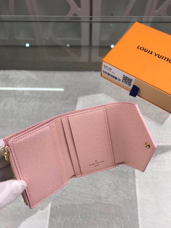 1:1 Replica Louis Vuitton Zóe Wallet Combines Damier Azur Canvas Rose Ballerine Pink For Women, Women's Wallet 10cm LV N60168