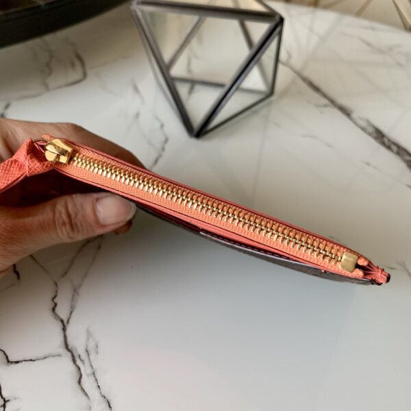 1:1 Replica Louis Vuitton Zipped Card Holder Monogram Canvas Orange For Women, Women Wallet LV