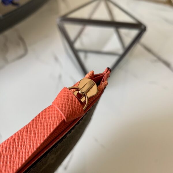 1:1 Replica Louis Vuitton Zipped Card Holder Monogram Canvas Orange For Women, Women Wallet LV