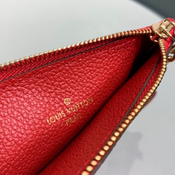 1:1 Replica Louis Vuitton Zipped Card Holder Monogram Empreinte Red For Women, Women's Wallet 5.12in/13cm