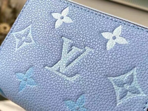 1:1 Replica Louis Vuitton Zippy Coin Purse Monogram Empreinte By The Pool For Summer Blue, Women's Wallet 11cm LV M80408