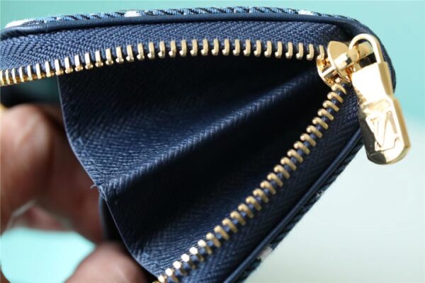1:1 Replica Louis Vuitton Zippy Coin Purse Monogram Jacquard Denim Navy Blue For Women, Women's Wallets 4.3in/11cm LV M81185
