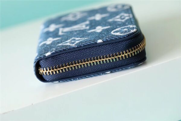 1:1 Replica Louis Vuitton Zippy Coin Purse Monogram Jacquard Denim Navy Blue For Women, Women's Wallets 4.3in/11cm LV M81185