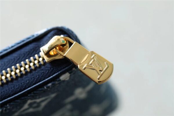 1:1 Replica Louis Vuitton Zippy Coin Purse Monogram Jacquard Denim Navy Blue For Women, Women's Wallets 4.3in/11cm LV M81185