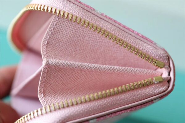 1:1 Replica Louis Vuitton Zippy Coin Purse Monogram Jacquard Denim Pink For Women, Women's Wallets 4.3in/11cm LV 