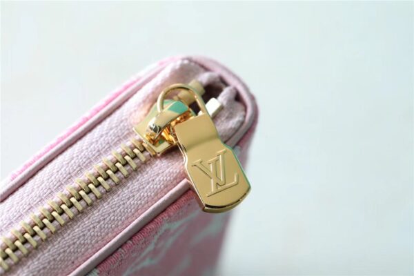 1:1 Replica Louis Vuitton Zippy Coin Purse Monogram Jacquard Denim Pink For Women, Women's Wallets 4.3in/11cm LV 