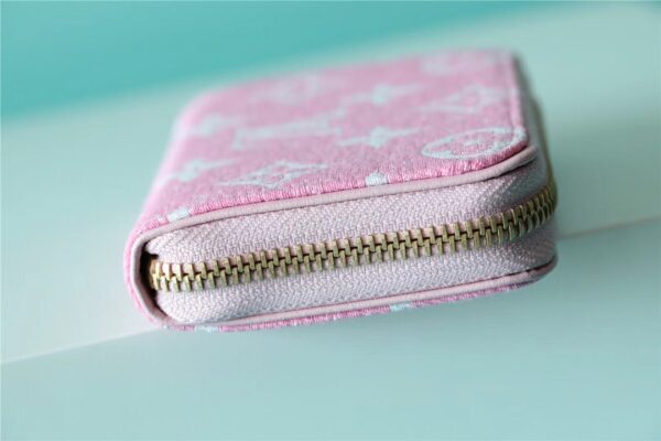 1:1 Replica Louis Vuitton Zippy Coin Purse Monogram Jacquard Denim Pink For Women, Women's Wallets 4.3in/11cm LV 