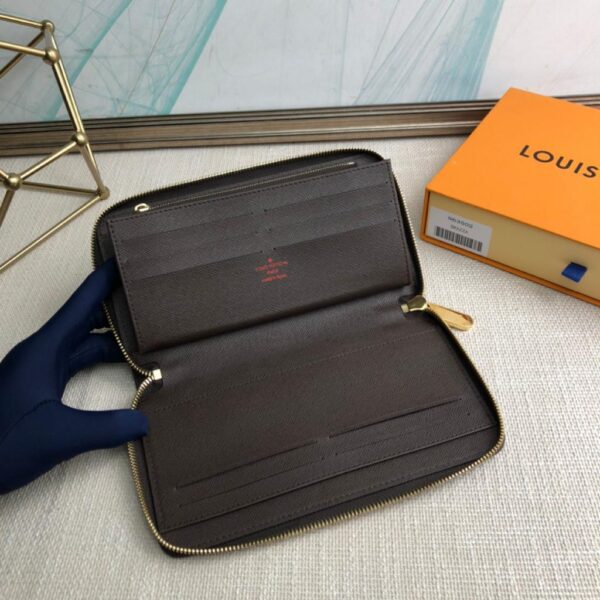1:1 Replica Louis Vuitton Zippy Wallet Canvas Brown For Women, Women's Wallet 7.6in/19.5cm LV N60046