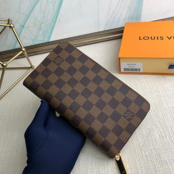 1:1 Replica Louis Vuitton Zippy Wallet Canvas Brown For Women, Women's Wallet 7.6in/19.5cm LV N60046