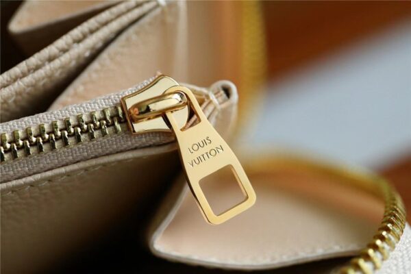 1:1 Replica Louis Vuitton Zippy Wallet Monogram Empreinte By The Pool Cream For Women, Women's Wallets 7.7in/19.5cm LV M80402