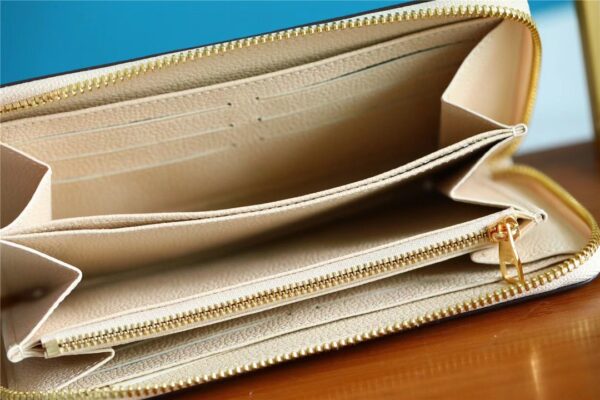 1:1 Replica Louis Vuitton Zippy Wallet Monogram Empreinte By The Pool Cream For Women, Women's Wallets 7.7in/19.5cm LV M80402