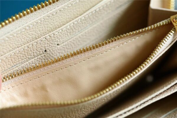 1:1 Replica Louis Vuitton Zippy Wallet Monogram Empreinte By The Pool Cream For Women, Women's Wallets 7.7in/19.5cm LV M80402