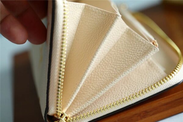 1:1 Replica Louis Vuitton Zippy Wallet Monogram Empreinte By The Pool Cream For Women, Women's Wallets 7.7in/19.5cm LV M80402