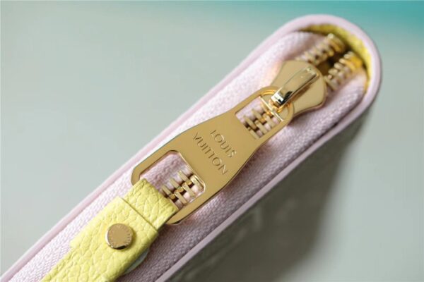 1:1 Replica Louis Vuitton Zippy Wallet Monogram Empreinte Pink / Beige / Yellow For Women, Women's Wallets 7.7n/19.5cm LV M81279