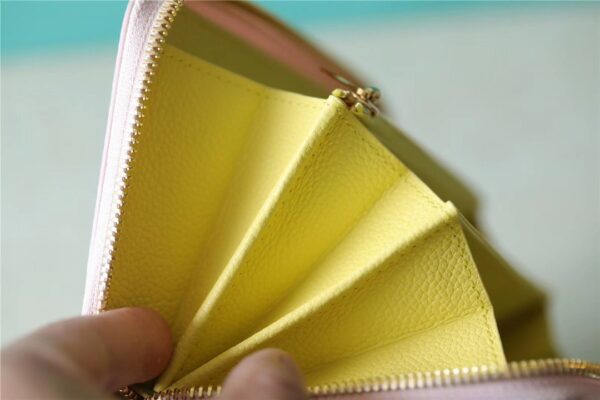 1:1 Replica Louis Vuitton Zippy Wallet Monogram Empreinte Pink / Beige / Yellow For Women, Women's Wallets 7.7n/19.5cm LV M81279