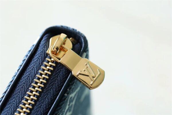 1:1 Replica Louis Vuitton Zippy Wallet Monogram Jacquard Denim Navy Blue For Women, Women's Wallets 7.7in/19.5cm LV 