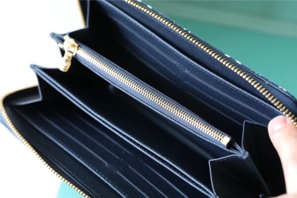 1:1 Replica Louis Vuitton Zippy Wallet Monogram Jacquard Denim Navy Blue For Women, Women's Wallets 7.7in/19.5cm LV 