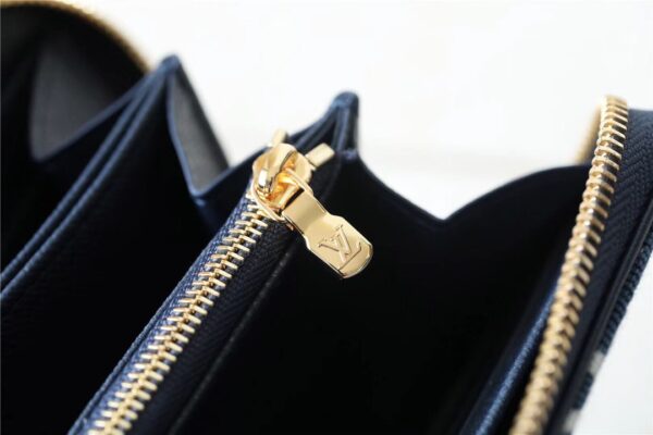 1:1 Replica Louis Vuitton Zippy Wallet Monogram Jacquard Denim Navy Blue For Women, Women's Wallets 7.7in/19.5cm LV 