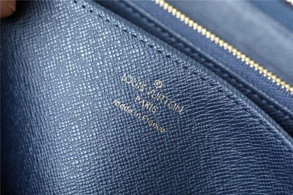 1:1 Replica Louis Vuitton Zippy Wallet Monogram Jacquard Denim Navy Blue For Women, Women's Wallets 7.7in/19.5cm LV 