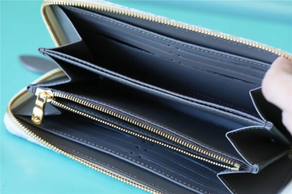 1:1 Replica Louis Vuitton Zippy Wallet Since 1854 Jacquard Canvas Ecru Blue For Women, Women's Wallets 7.7in/19.5cm LV