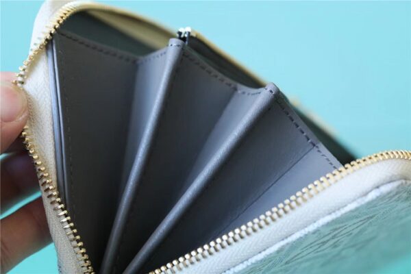 1:1 Replica Louis Vuitton Zippy Wallet Since 1854 Jacquard Canvas Ecru Blue For Women, Women's Wallets 7.7in/19.5cm LV