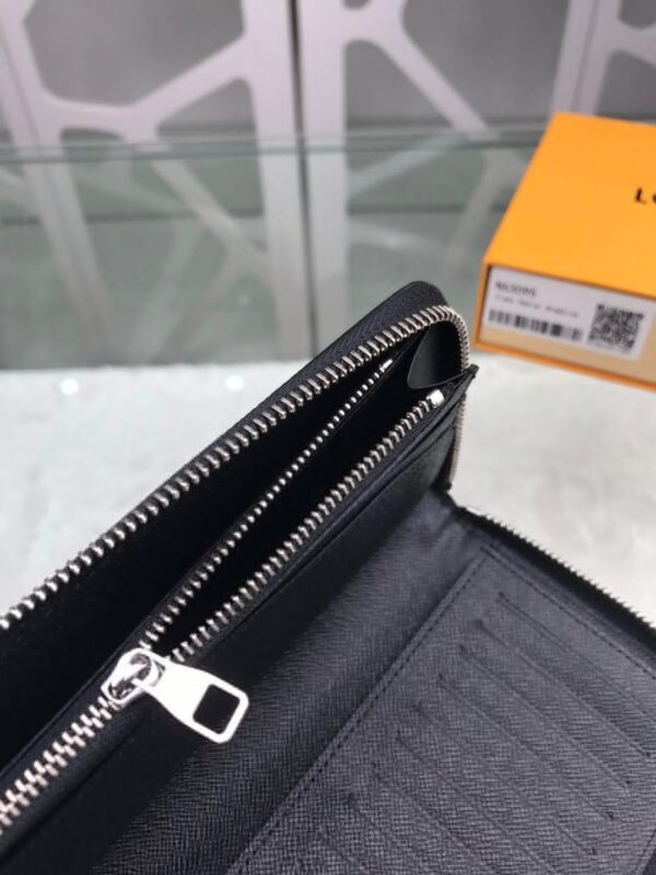 1:1 Replica Louis Vuitton Zippy Wallet Vertical Canvas Black For Men, Men's Wallet 7.9in/20cm LV M62295
