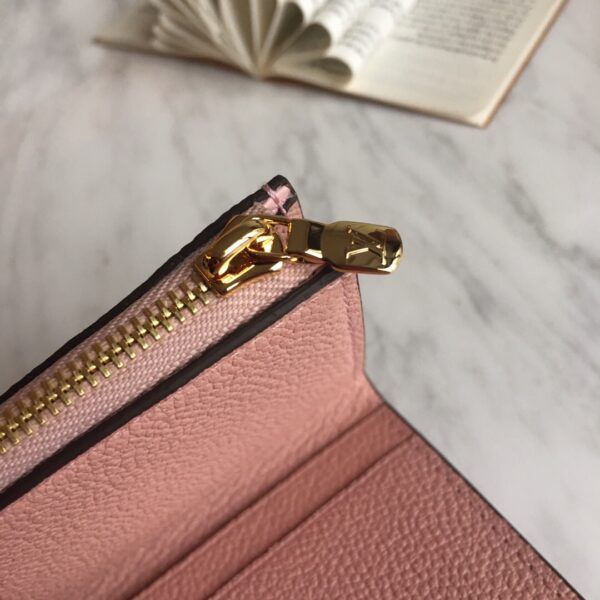 1:1 Replica Louis Vuitton Zoe Wallet Tourterelle Pink For Women, Women's Wallet 3.7in/9.5cm LV