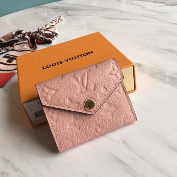 1:1 Replica Louis Vuitton Zoe Wallet Tourterelle Pink For Women, Women's Wallet 3.7in/9.5cm LV
