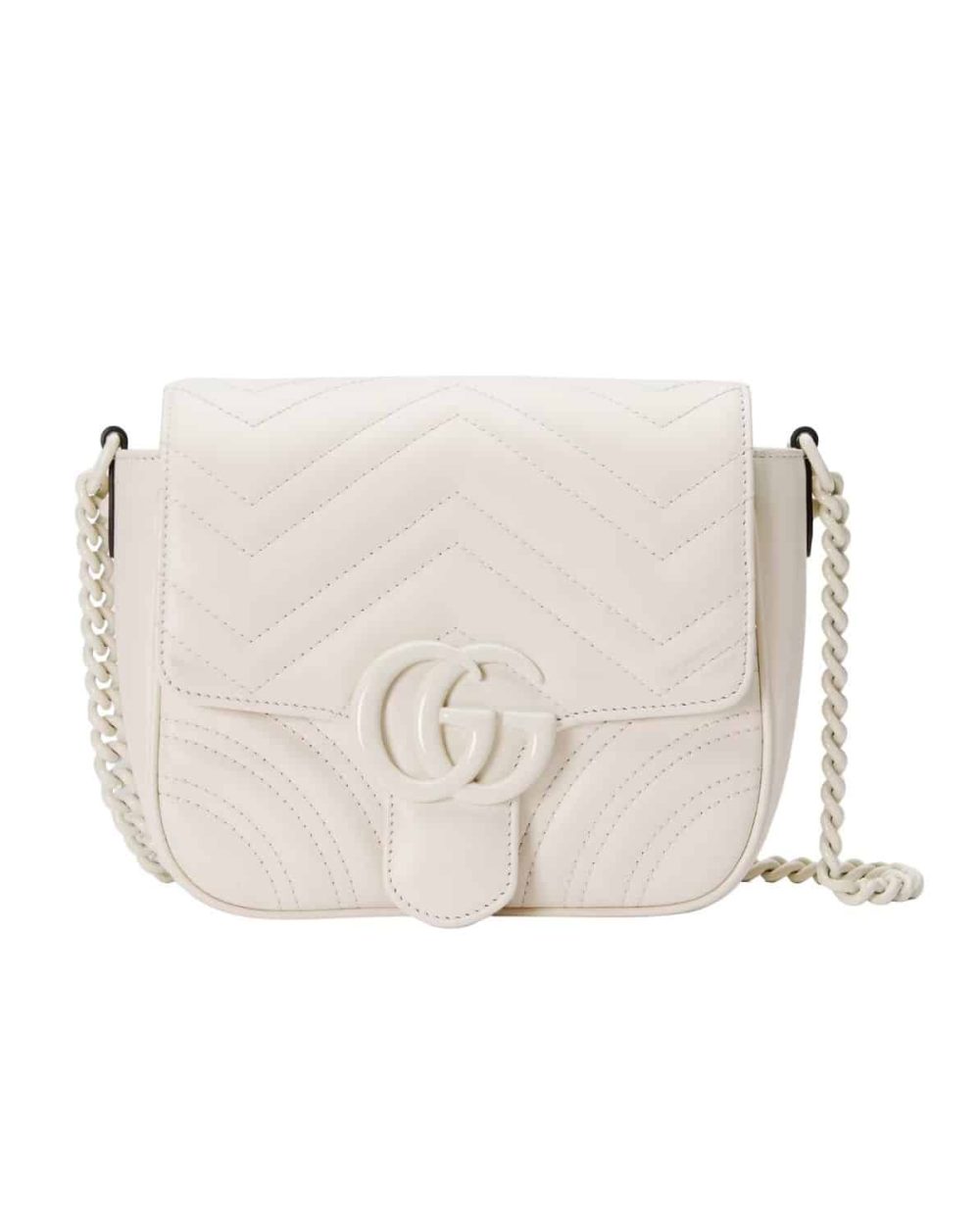 1:1 Replica Marmont Matelassé Mini Shoulder Bag White For Women 739681 DAAAI 9022 7in/17.8cm