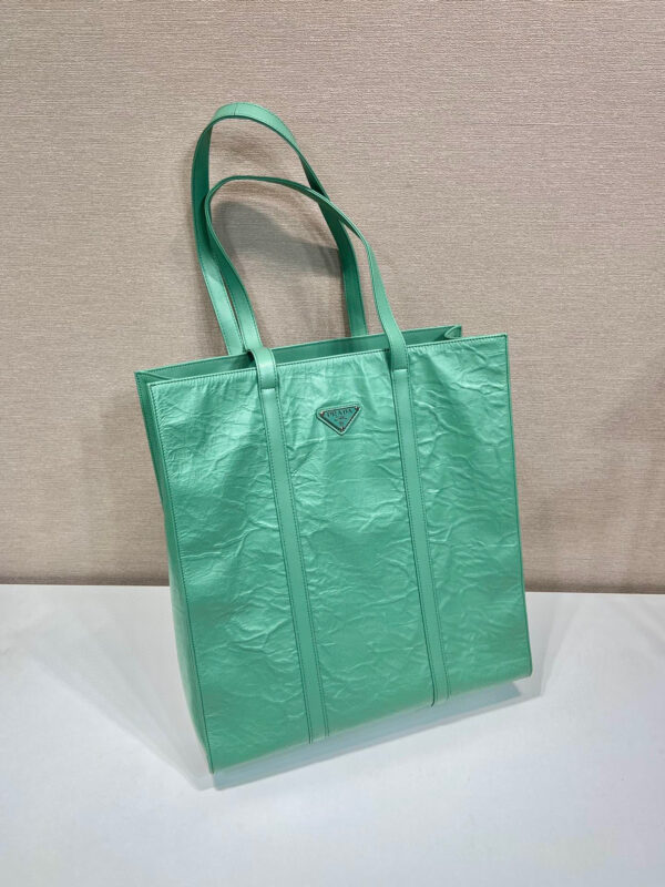 Medium Antiqued Nappa Tote Bag In Yellow/Green For Women 15.3 in/ 39cm