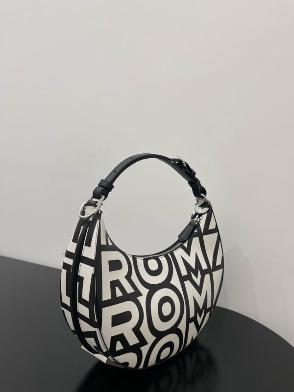 1:1 Replica Medium Nano Fendigraphy Hobo Bag Black And White For Women 11.5in/ 29cm