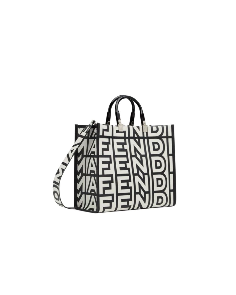 1:1 Replica Medium Sunshine Shopper Bag Black And White For Women 13.5in/ 35cm