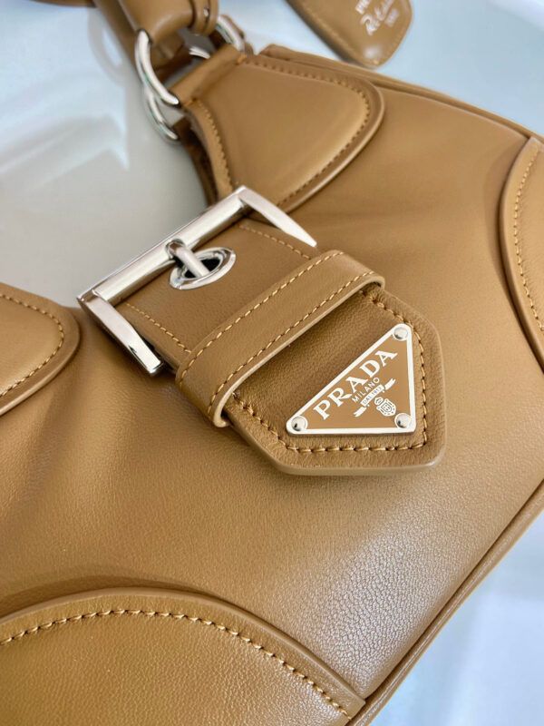 Moon Padded Nappa Bag In White/Yellow/Brown For Women 8.8in / 22.5cm 1BA381_2DYI_F0009_V_OOM