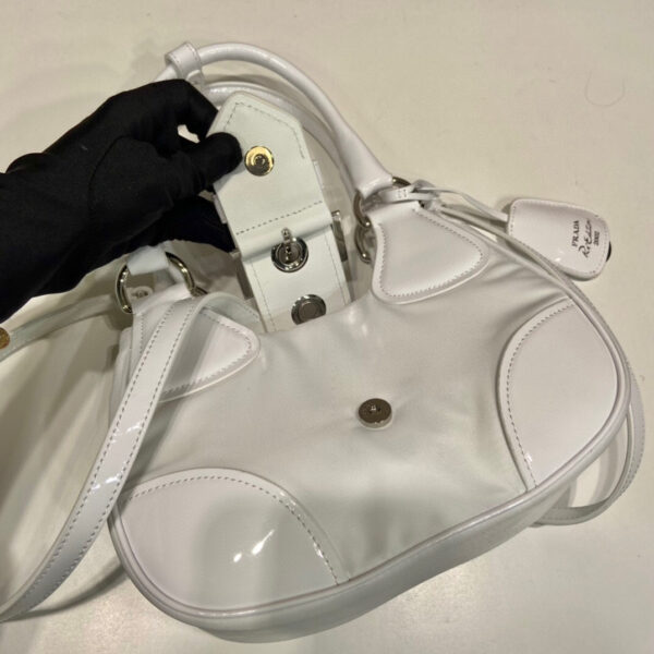 Moon Padded Nappa Bag In White/Yellow/Brown For Women 8.8in / 22.5cm 1BA381_2DYI_F0009_V_OOM
