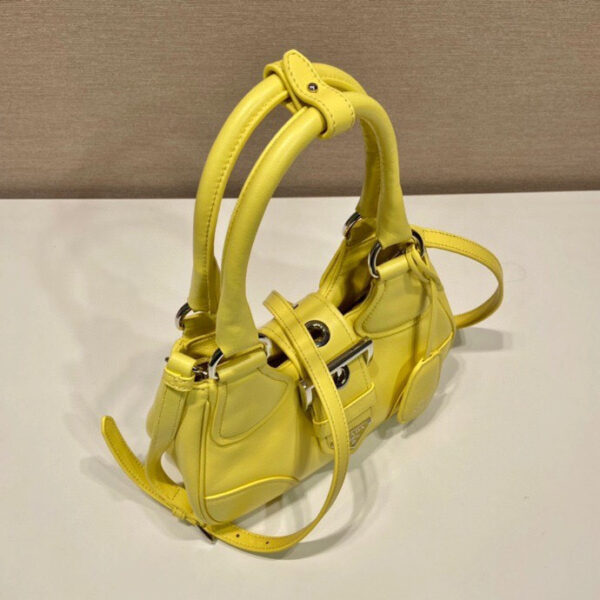 Moon Padded Nappa Bag In White/Yellow/Brown For Women 8.8in / 22.5cm 1BA381_2DYI_F0009_V_OOM