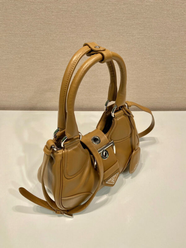 Moon Padded Nappa Bag In White/Yellow/Brown For Women 8.8in / 22.5cm 1BA381_2DYI_F0009_V_OOM