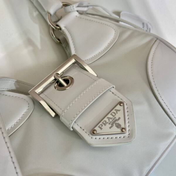 Moon Padded Nappa Bag In White/Yellow/Brown For Women 8.8in / 22.5cm 1BA381_2DYI_F0009_V_OOM