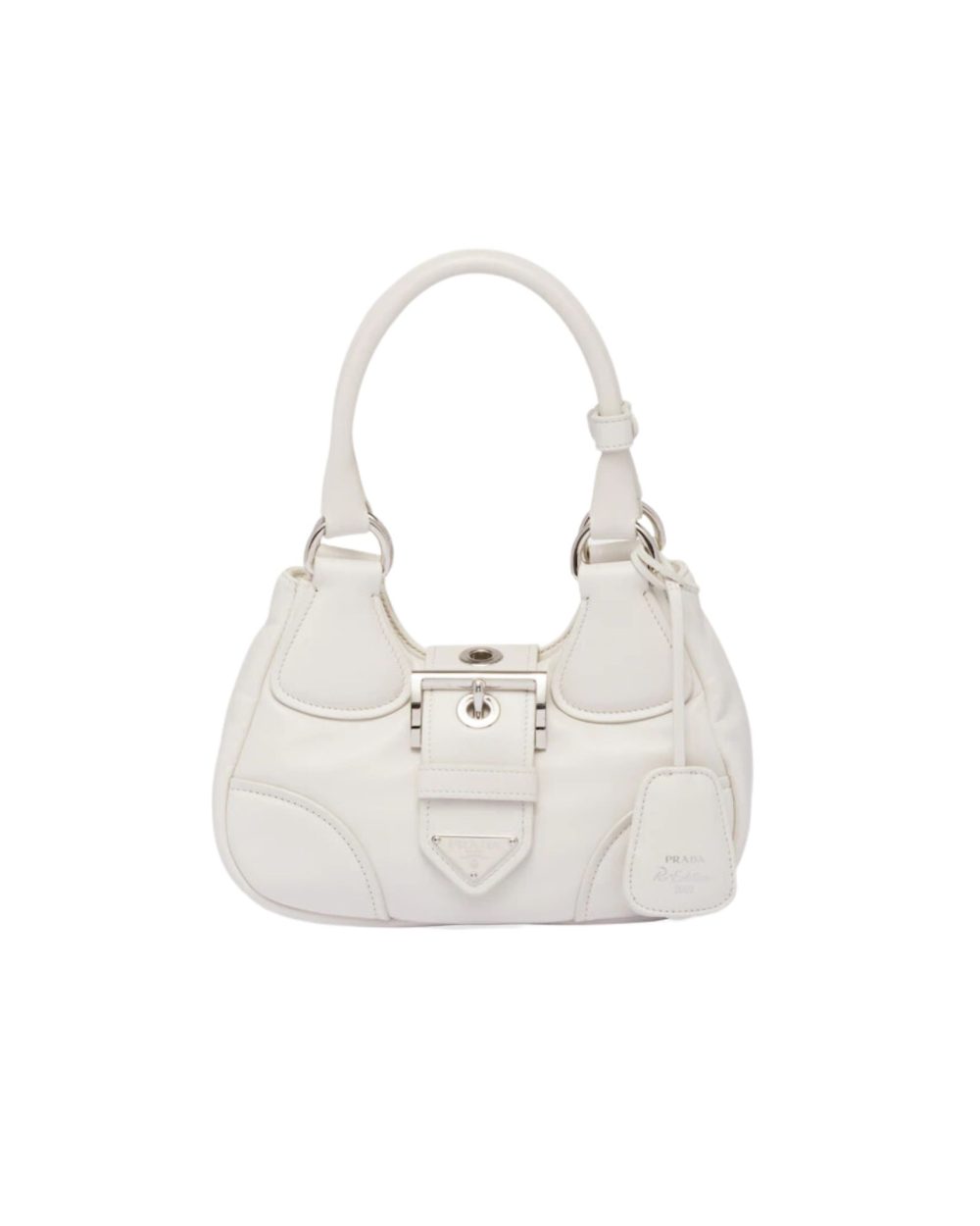 Moon Padded Nappa Bag In White/Yellow/Brown For Women 8.8in / 22.5cm 1BA381_2DYI_F0009_V_OOM