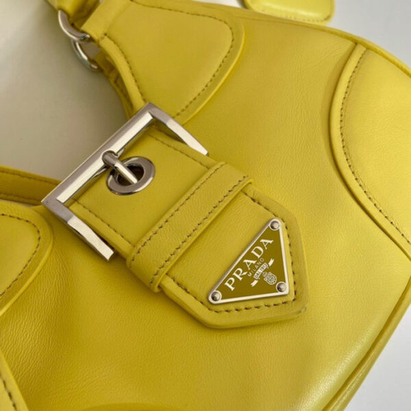 Moon Padded Nappa Bag In White/Yellow/Brown For Women 8.8in / 22.5cm 1BA381_2DYI_F0009_V_OOM