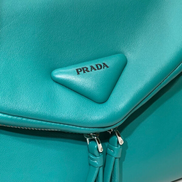 Padded Nappa Prada Signaux Bag In Green For Women 13in/ 33cm